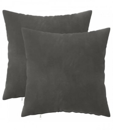 vidaXL Cushion with Pillow HEERLEN 2 pcs Dark Grey Velvet — Size: 35 x 35 cm