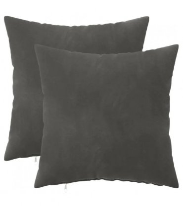vidaXL Cushion with Pillow HEERLEN 2 pcs Dark Grey Velvet — Size: 35 x 35 cm