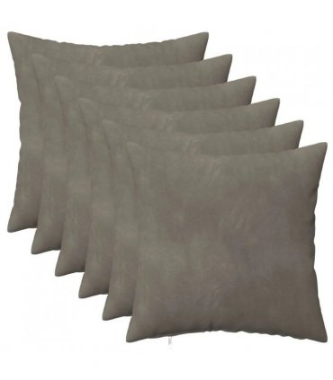 vidaXL Cushion with Pillow HEERLEN 6 pcs Light Grey Velvet — Size: 45 x 45 cm