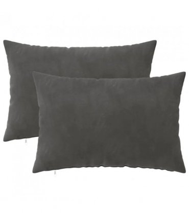 vidaXL Cushion with Pillow HEERLEN 2 pcs Dark Grey Velvet — Size: 50 x 75 cm