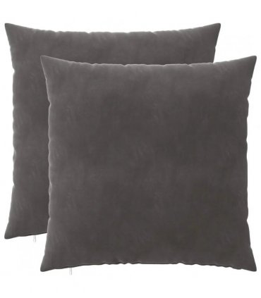 vidaXL Cushion with Pillow HEERLEN 2 pcs Dark Grey Velvet — Size: 65 x 65 cm