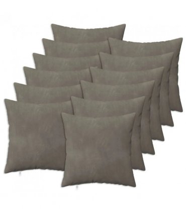 vidaXL Cushion with Pillow HEERLEN 12 pcs Light Grey Velvet — Size: 45 x 45 cm