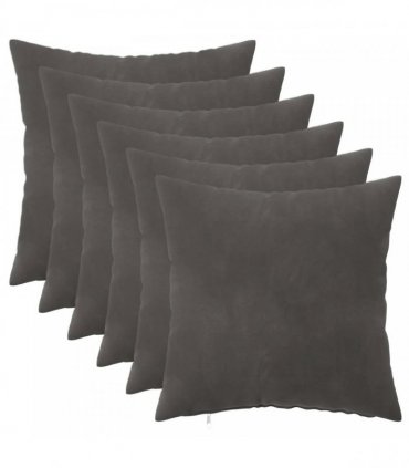vidaXL Cushion with Pillow HEERLEN 6 pcs Dark Grey Velvet — Size: 40 x 40 cm