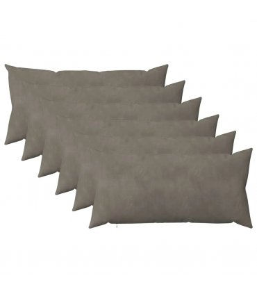 vidaXL Cushion with Pillow HEERLEN 6 pcs Light Grey Velvet — Size: 40 x 80 cm