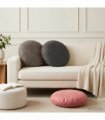 vidaXL Cushion with Pillow HEERLEN 6 pcs Light Grey Velvet — Size: Ø 50 cm