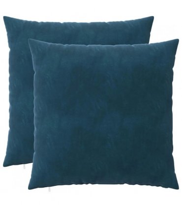 vidaXL Cushion with Pillow HEERLEN 2 pcs Blue Velvet — Size: 55 x 55 cm