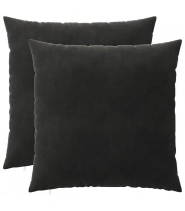 vidaXL Cushion with Pillow HEERLEN 2 pcs Black Velvet — Size: 60 x 60 cm