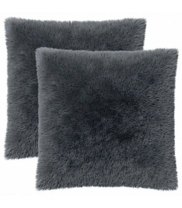 vidaXL Cushion with Pillow HEERLEN 2 pcs Anthracite PV Fleece — Size: 65 x 65 cm