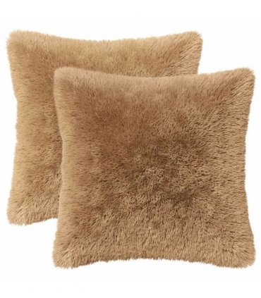 vidaXL Cushion with Pillow HEERLEN 6 pcs Taupe PV Fleece — Size: 30 x 30 cm