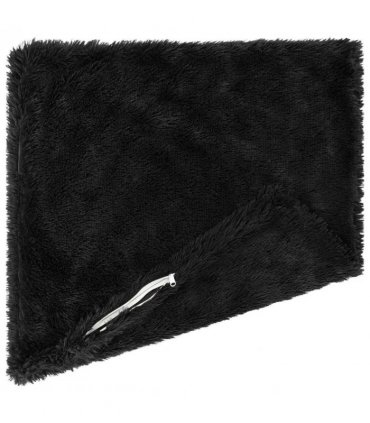 vidaXL Cushion with Pillow HEERLEN 2 pcs Black PV Fleece — Size: 50 x 50 cm