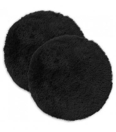 vidaXL Cushion with Pillow HEERLEN 6 pcs Black PV Fleece — Size: Ø 50 cm