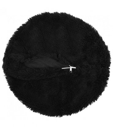 vidaXL Cushion with Pillow HEERLEN 6 pcs Black PV Fleece — Size: Ø 50 cm