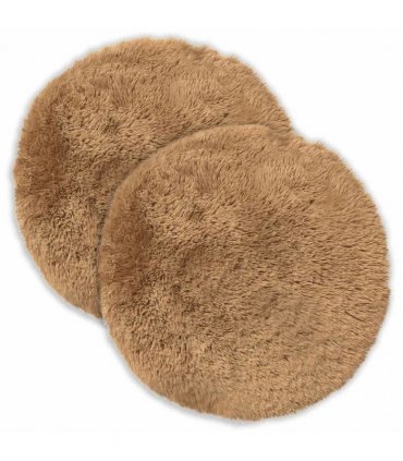 vidaXL Cushion with Pillow HEERLEN 2 pcs Taupe PV Fleece — Size: Ø 40 cm