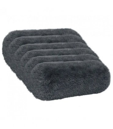 vidaXL Cushion with Pillow HEERLEN 6 pcs Anthracite PV Fleece — Size: Ø 15 x 40 cm