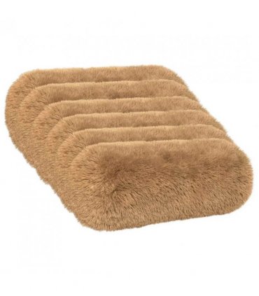 vidaXL Cushion with Pillow HEERLEN 6 pcs Taupe PV Fleece — Size: Ø 15 x 40 cm