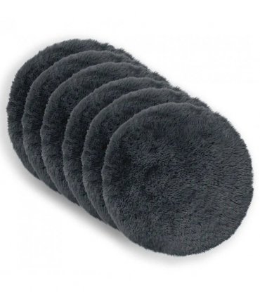 vidaXL Cushion with Pillow HEERLEN 6 pcs Anthracite PV Fleece — Size: Ø 50 cm