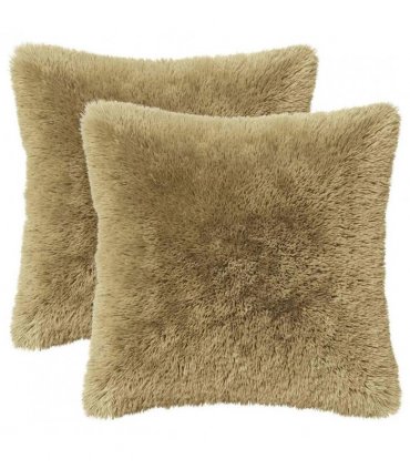 vidaXL Cushion with Pillow HEERLEN 2 pcs Light Grey PV Fleece — Size: 35 x 35 cm