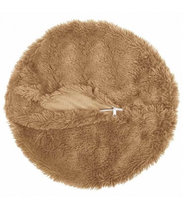 vidaXL Cushion with Pillow HEERLEN 2 pcs Taupe PV Fleece — Size: Ø 60 cm