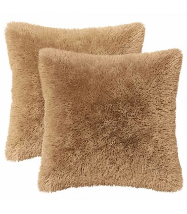vidaXL Cushion with Pillow HEERLEN 6 pcs Taupe PV Fleece — Size: 50 x 50 cm