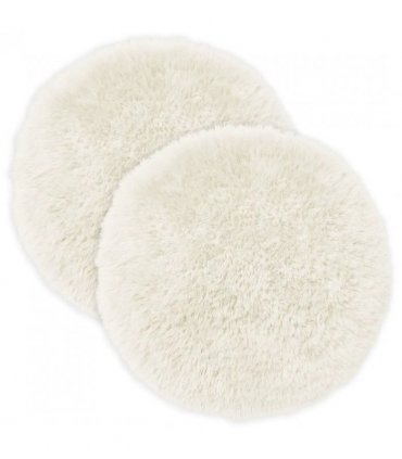 vidaXL Cushion with Pillow HEERLEN 2 pcs White PV Fleece — Size: Ø 40 cm