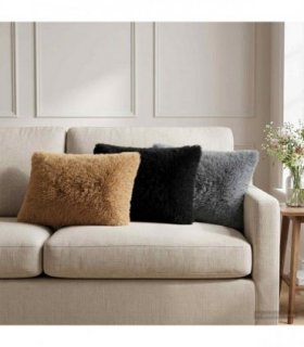 vidaXL Cushion with Pillow HEERLEN 6 pcs Taupe PV Fleece — Size: 40 x 60 cm
