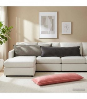 vidaXL Cushion with Pillow HOUTEN Pink 40 x 145 cm Velvet