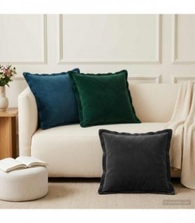 vidaXL Cushion with Pillow HOUTEN 6 pcs Black Velvet — Size: 50 x 50 cm