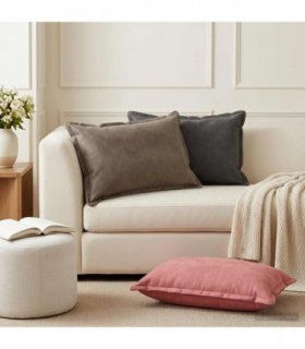 vidaXL Cushion with Pillow HOUTEN 2 pcs Dark Grey Velvet — Size: 50 x 75 cm