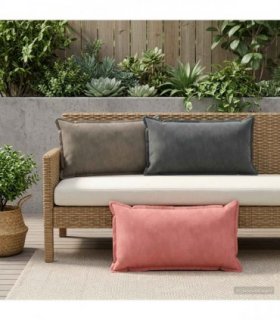 vidaXL Cushion with Pillow HOUTEN 12 pcs Pink Velvet — Size: 40 x 80 cm