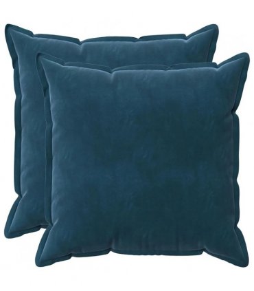 vidaXL Cushion with Pillow HOUTEN 2 pcs Blue Velvet — Size: 70 x 70 cm
