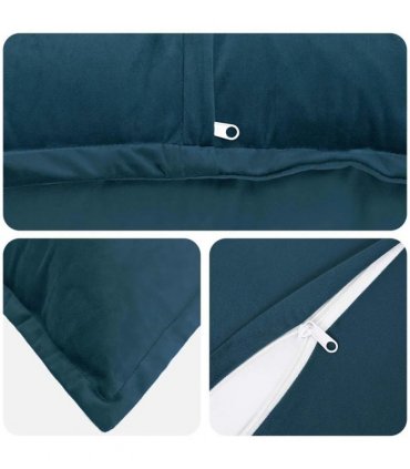 vidaXL Cushion with Pillow HOUTEN 2 pcs Blue Velvet — Size: 70 x 70 cm