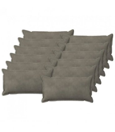 vidaXL Cushion with Pillow HOUTEN 12 pcs Light Grey Velvet — Size: 40 x 80 cm