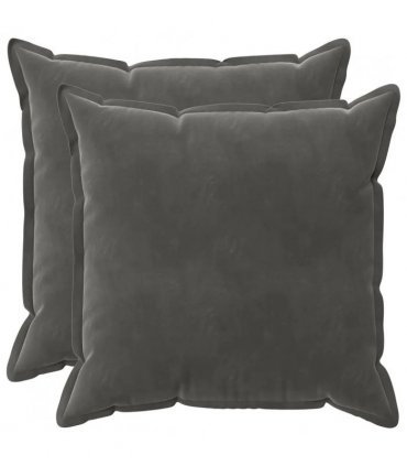 vidaXL Cushion with Pillow HOUTEN 2 pcs Dark Grey Velvet — Size: 65 x 65 cm