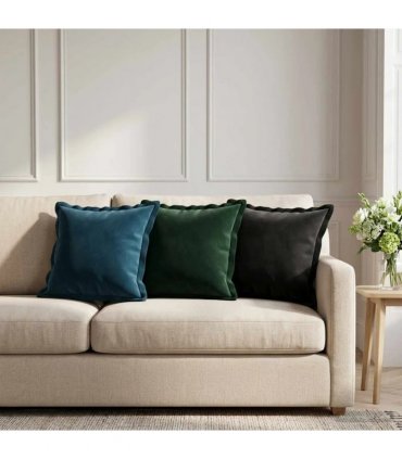 vidaXL Cushion with Pillow HOUTEN 6 pcs Dark Green Velvet — Size: 40 x 40 cm