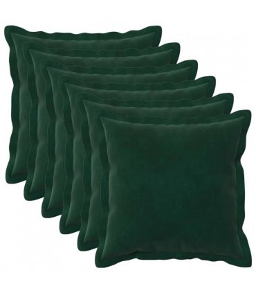 vidaXL Cushion with Pillow HOUTEN 6 pcs Dark Green Velvet — Size: 40 x 40 cm
