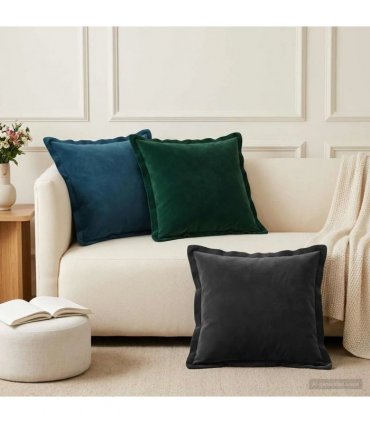vidaXL Cushion with Pillow HOUTEN 2 pcs Blue Velvet — Size: 50 x 50 cm