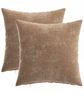 vidaXL Cushion Cover 2 pcs HEERLEN Brown 40 x 40 cm Chenille Fabric