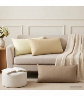 vidaXL Cushion Cover 2 pcs HEERLEN Cream 40 x 70 cm Polyester