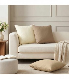 vidaXL Cushion Cover 2 pcs HEERLEN Cream 60 x 60 cm Polyester