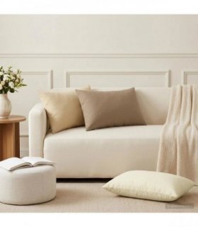 vidaXL Cushion Cover 2 pcs HEERLEN Beige 50 x 75 cm Polyester
