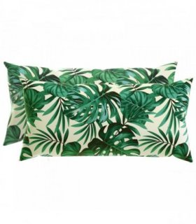 vidaXL Cushion Cover 2 pcs HEERLEN Leaf Pattern 40 x 80 cm Polyester