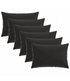 vidaXL Cushion Cover 6 pcs HEERLEN Black 30 x 50 cm Polyester