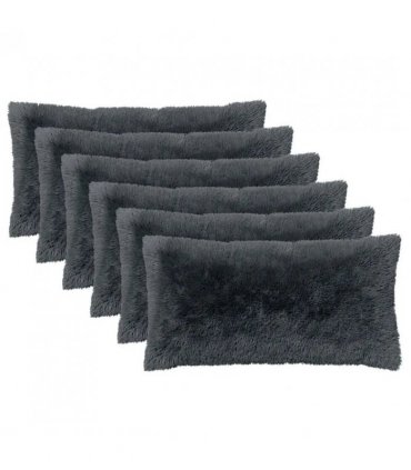vidaXL Cushion Cover 6 pcs HEERLEN Anthracite 40 x 80 cm PV Fleece