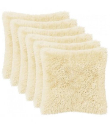 vidaXL Cushion Cover 6 pcs HEERLEN Cream 40 x 40 cm PV Fleece