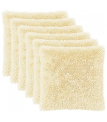 vidaXL Cushion Cover 6 pcs HEERLEN Cream 80 x 80 cm PV Fleece