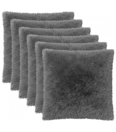 vidaXL Cushion Cover 6 pcs HEERLEN Light Grey 80 x 80 cm PV Fleece