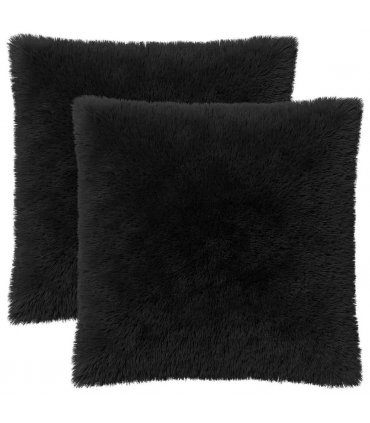 vidaXL Cushion Cover 2 pcs HEERLEN Black 80 x 80 cm PV Fleece