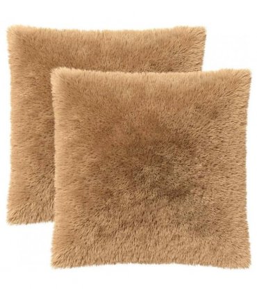 vidaXL Cushion Cover 2 pcs HEERLEN Taupe 80 x 80 cm PV Fleece