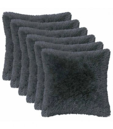 vidaXL Cushion Cover 6 pcs HEERLEN Anthracite 40 x 40 cm PV Fleece