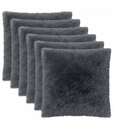 vidaXL Cushion Cover 6 pcs HEERLEN Anthracite 80 x 80 cm PV Fleece